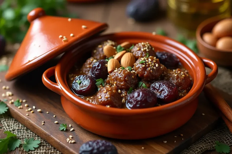 طاجين اللحم بالبرقوق